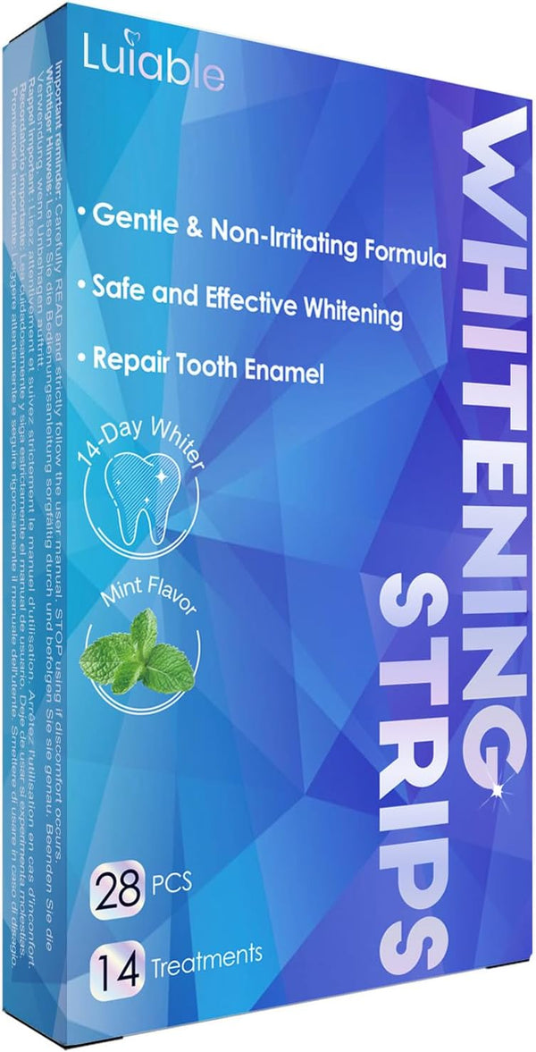 Teeth Whitening Strips for Tooth White: Professional Dentist Formulated Teeth Whitener Enamel 14 Treatments Enamel-Safe – 28 Non-Sensitive Strips (28 Count (Pack of 1), Mild Mint)