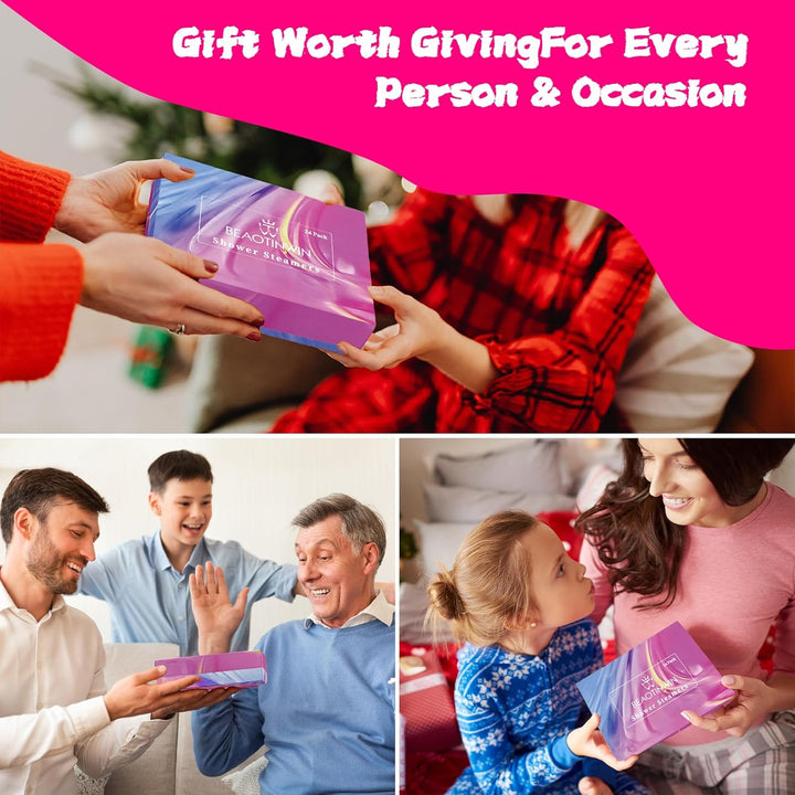 24 Pcs Shower Steamers Aromatherapy Shower Tablets, Stress Relief and Luxury Self Care,Vegan Organic Shower Bomb Set, Pampering Birthday Relaxing Presents Hampers for Women Mum