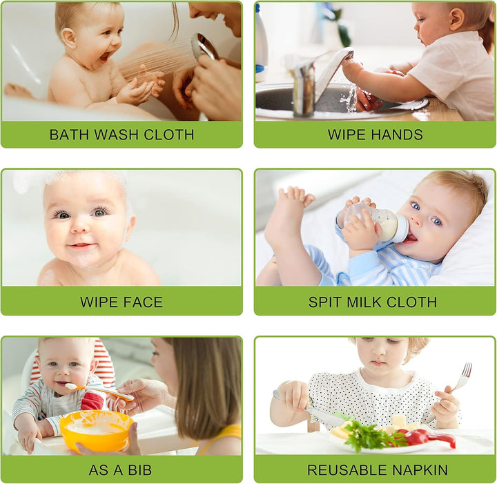 Jojo Jr. Flannel Face Cloth(Pack of 6) Reusable Face Towels(25 * 25 Cm) Face Flannels,Face Cloths for Washing Face Baby Wash Cloth Body & Face Towel, White Flannels Face Cloth (Grey, Regular)