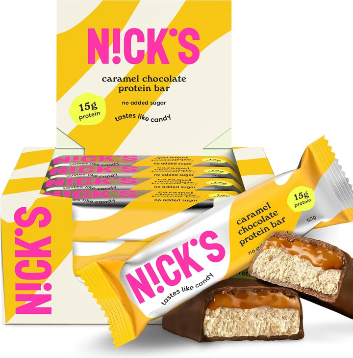 NICKS Protein Bar Mix Box, Keto Snack Bars 4G Net Carbs, 15G Protein, 5G Collagen No Added Sugar Gluten Free Low Carb Snacks (9X50G)