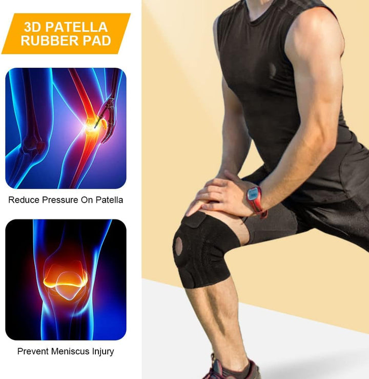 Knee Support Brace for Men and Women, Adjustable Compression Knee Patellar Tendon Support Brace for Arthritis, Joint Pain, Ligament Injury, Meniscus Tear, ACL, MCL, Tendonitis, Running, Sports