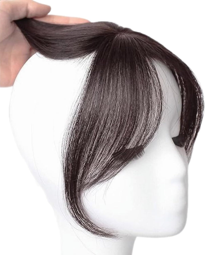 Natural Bangs Toppers Hairpieces for Covering White Loss Hair Bangs Hairpiece Replacement Black Fringe Toupee Wigs for Women with Bangs