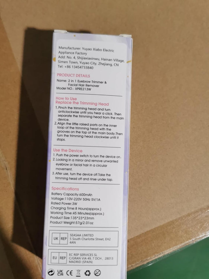 Facial Hair Remover for Women & Eyebrow Trimmer, 2 in 1 Rechargeable Facial Epilators with LED Light - Electric Hair Trimmer for Face