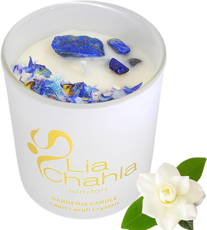 Lavender Soy Candle Gifts for Women | Infused with Amethyst Crystals and Florals | Aromatherapy Spiritual Healing & Anxiety Relief, Christmas Gifts (Lavender/Amethyst, 10 OZ)