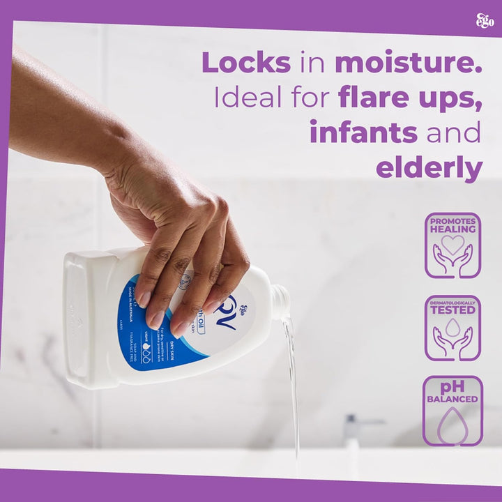 Bath Oil (250 Ml) Moisturising Bath Soak for Sensitive Skin, Relief from Dry Itchy Skin, Gentle Ph Balanced Formula, Fragrance Free, Soap Free, Non Greasy, Noncomedogenic Bath Soak