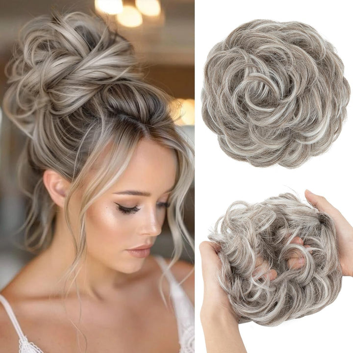 Messy Bun Hair Piece for Womens Synthetic Scrunchies Buns Extension Hairpieces Updo Pony Tail Dirty Blonde