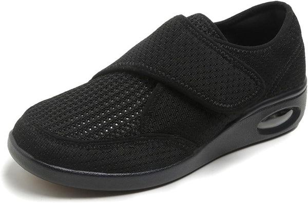 Neuropathy Shoes for Women,Adjustable Strap Wide,Extra Wide Shoes for Women, Orthopedic Breathable,Diabetic Shoes for Women,For Elderly Swollen Pain Relief(Black,8 UK)