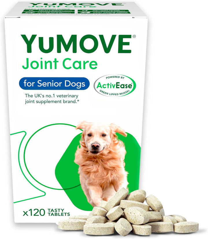 Senior Dog Joint Supplement, Higher Strength for Joint Care, Essential Hip & Joint Support for Older Dogs with Glucosamine, Chondroitin, Green Lipped Mussel, Aged 8+, 120 Tablets