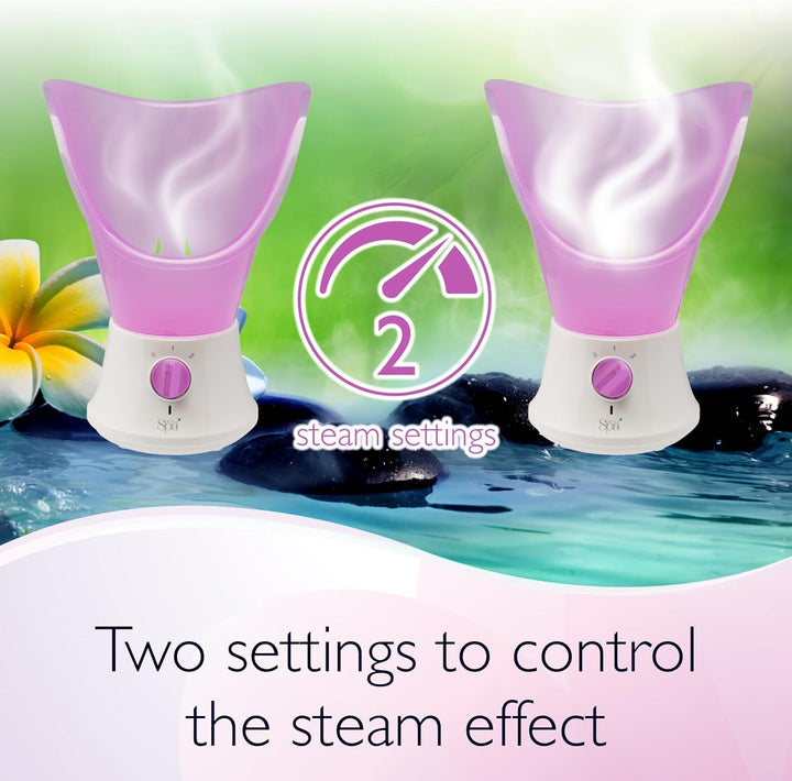 Sensio Spa Facial Steamer & Nasal Inhaler with Aromatherapy Pod & 4 Piece Beauty Tools Set, Face Steam Inhale, Deep Clean & Clear Sinuses at Home Spa, Unclogs & Opens Pores, Removes Blackheads
