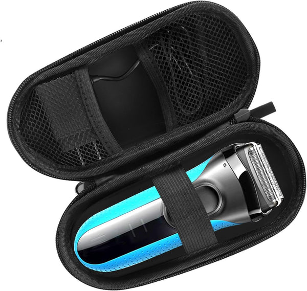 Case Compatible with Braun Shaver S3/5/7/9, Waterproof Hard Razor Storage Box for Travel Home Use with a Lanyard and Two Small Brushes