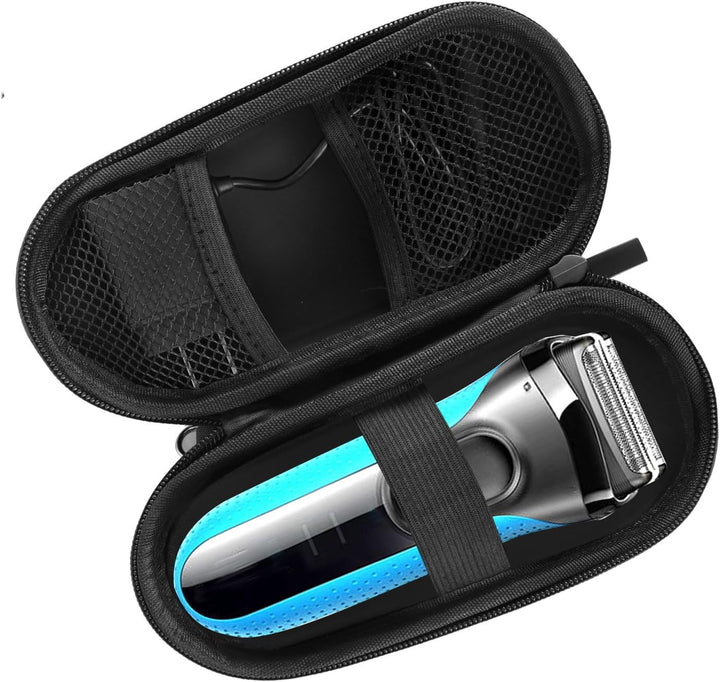 Case Compatible with Braun Shaver S3/5/7/9, Waterproof Hard Razor Storage Box for Travel Home Use with a Lanyard and Two Small Brushes