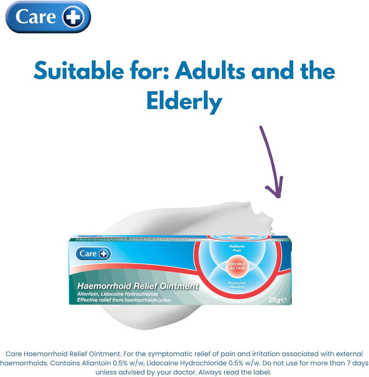 Haemorrhoid Cream 25G, for the Relief of External Haemorrhoids, Double Action Ointment, Relieves Pain and Promotes Healing of Piles