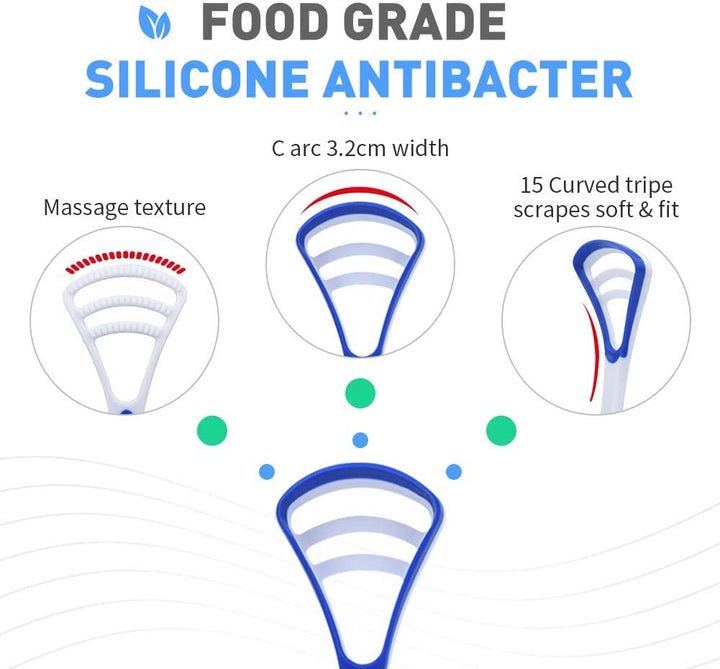 Tongue Scraper Tongue Brush 3 Color Pack(3 Pcs)