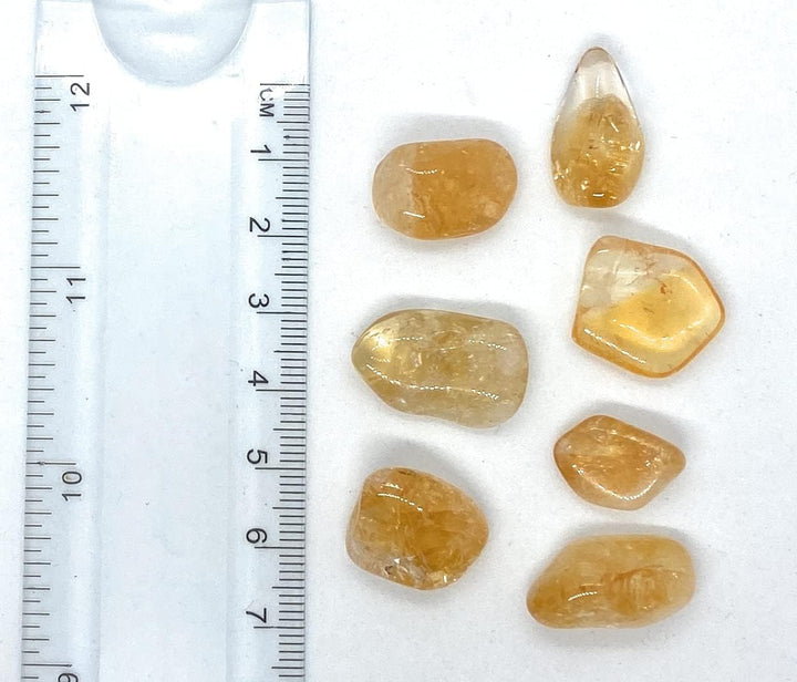 Citrine Mini Crystal Gemstone Tumbled Stones - 10 Pc