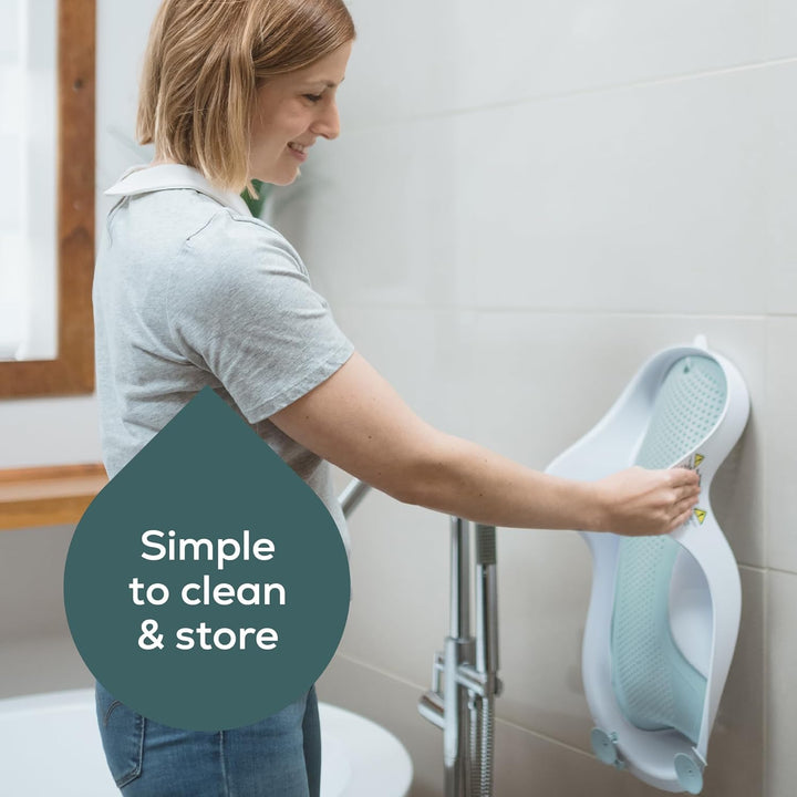 Soft Touch Mini Bath Support- Aqua - Newborn Bath Seat, Infant Bathing, Non-Slip, Easy Clean
