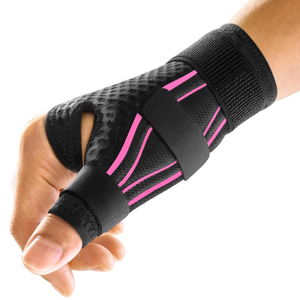 Ergonomical Thumb Support for Arthritis, Breathable and Soft Thumb Splint, Right Hand or Left Hand Thumb Brace for Trigger Thumb,Tendonitis,Sprain.Fit Both Women and Men(S/M Pink/Black)