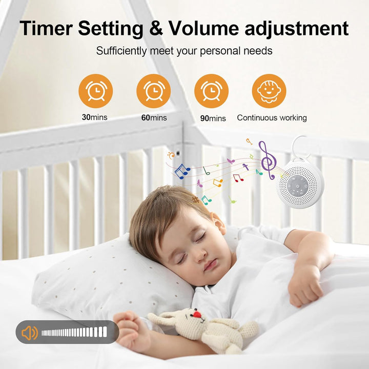 White Noise Machine Baby, Portable White Noise Machine for Adults with 2000Mah Battery, Rain Sound Machine with 21 Soothing Sounds, Sound Therapy with Timer and Volume Adjustment for Sleeping Nursery