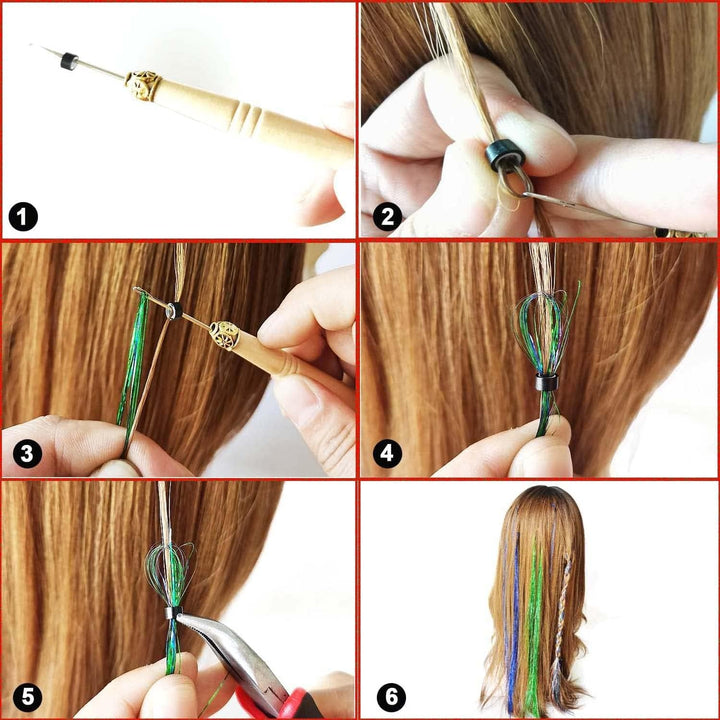 Hair Tinsel Kit (48 Inch,12 Colors, 3000 Strands), Fairy Tinsel Hair Extensions with Tools - Glitter Hair Tinsel Kit Heat Resistant Accessories for Girls Women Kids Christmas New Year