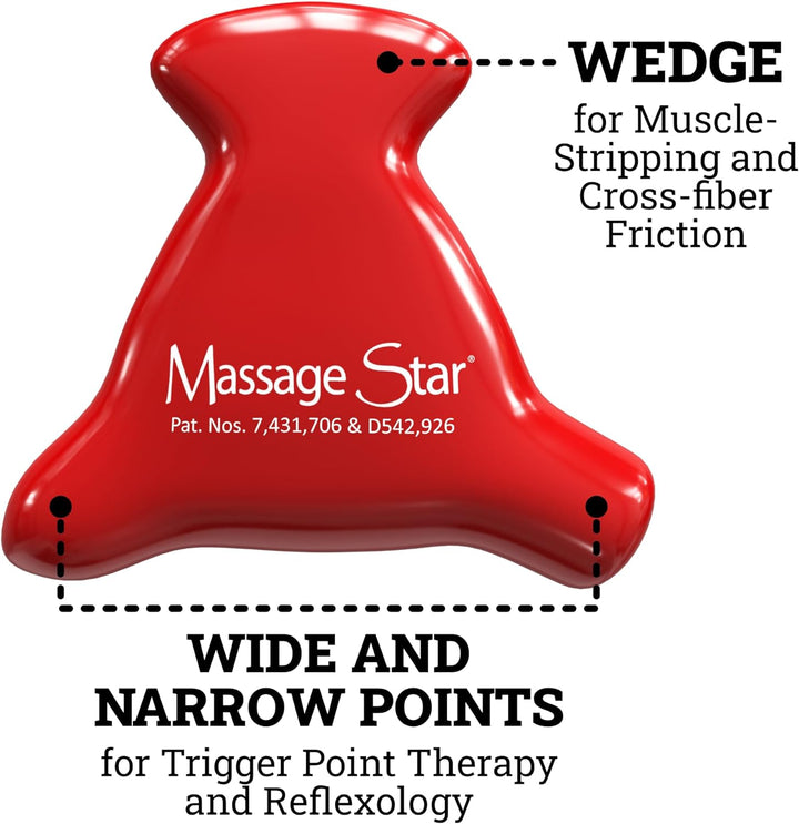 W51087 Massage Star with 3 Applications,Red,Small