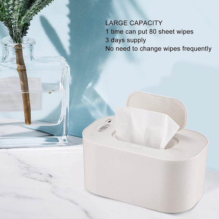 Wipe Warmer for Babies, Heated Wipes Dispenser, Keep Wipes Fresh for Travel Home Office Car, Polypropylene (PP), 80 Sheets Capacity