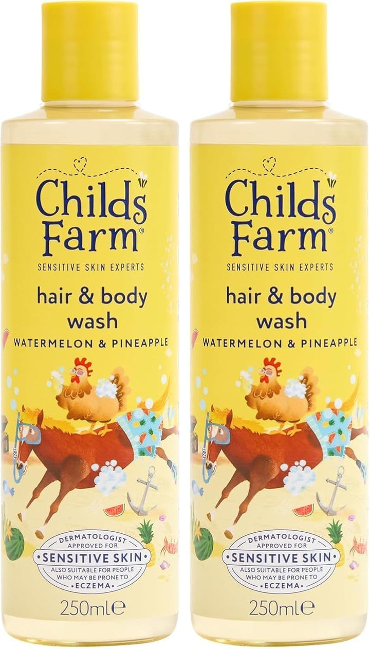 | Kids Hair & Body Wash 250Ml | Watermelon & Organic Pineapple | Gently Cleanses | Suitable for Dry, Sensitive & Eczema-Prone Skin