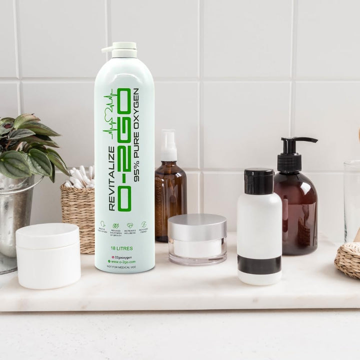 O-2GO 18L Oxygen Can with Mask and Tube - Revitalize 99.5% Pure Oxygen in a Lightweight Portable Canister | Take a Moment & Breathe with O-2GO Oxygen Cans (1 Can 1 Mask)