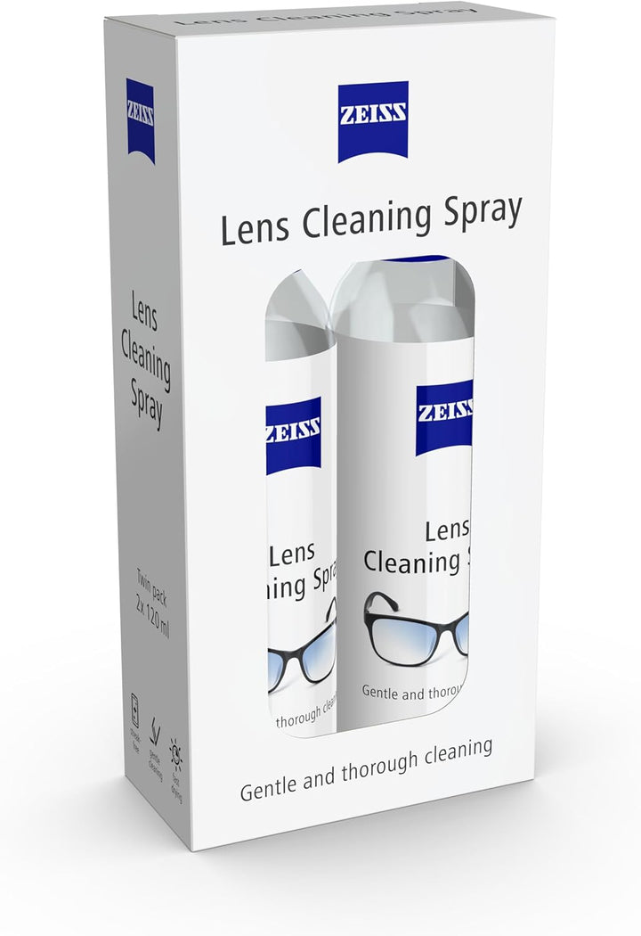 Lens Cleaning Spray, Twin Pack for Cleansing Optical Surfaces, Glass and Plastic Cleaner, for Glasses, Spectacles, Cameras, Microscopes, Digital Screens and Ski Goggles,120 Ml (Pack of 2)