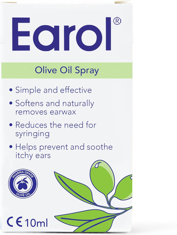 Olive Oil Ear Wax Removal Spray, Clinically Proven, Reduces Need for Syringing, Metered Dose, 1 Pack of 10Ml Oil Spray Bottle