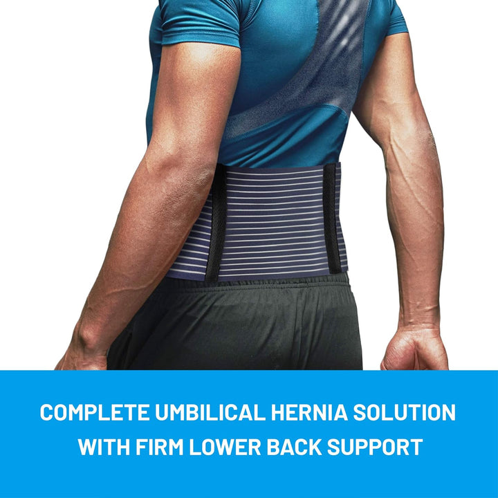 Umbilical Hernia Belt - for Women and Men – Abdominal Hernia Binder for Belly Button Navel Hernia Support, Helps Relieve Pain - L/XL
