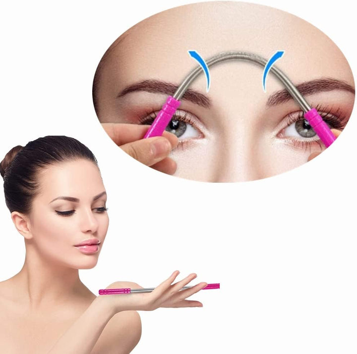 6Pcs Spring Facial Hair Removers Spring Eyebrow Face Epilators Eyebrow Threading Tools Threading Hair Removals for Women (Black and Pink)