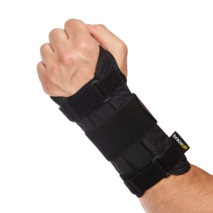 Wrist Support Brace with Metal Hand Splint for Carpal Tunnel Wrist Support, Left or Right Hand Support and Tendonitis Arthritis Pain Relief - for Men and Women (S/M, Right Hand)