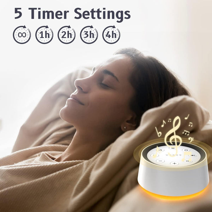 White Noise Machine Sound Machine with 30 Soothing Sounds for Sleeping 12 Colors Night Light Plug in Brown Noise Machine Adults Baby Kids Sleep Machine Memory Function 36 Volume Level 5 Timer for Home