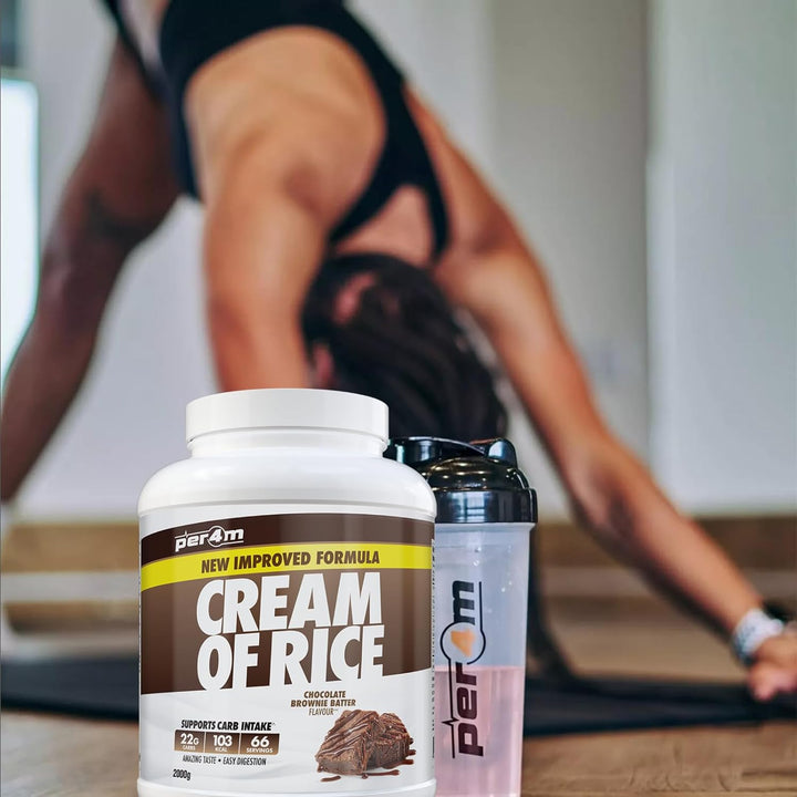 Protein Cream of Rice | Easy-To-Digest Complex Carbohydrate | Gluten-Free, Plant-Based Smooth Rice Porridge | Ideal Pre Post-Workout (2Kg, Chocolate Brownie Batter)