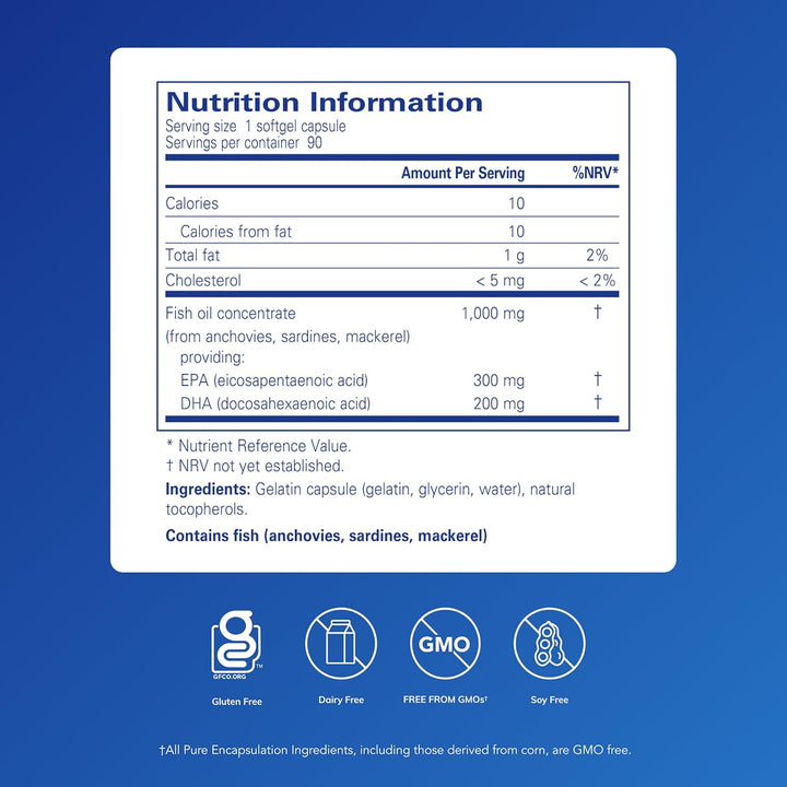 EPA/DHA Essentials - Ultra-Pure, Microfiltered Fish Oil Concentrate - 90 Softgel Capsules