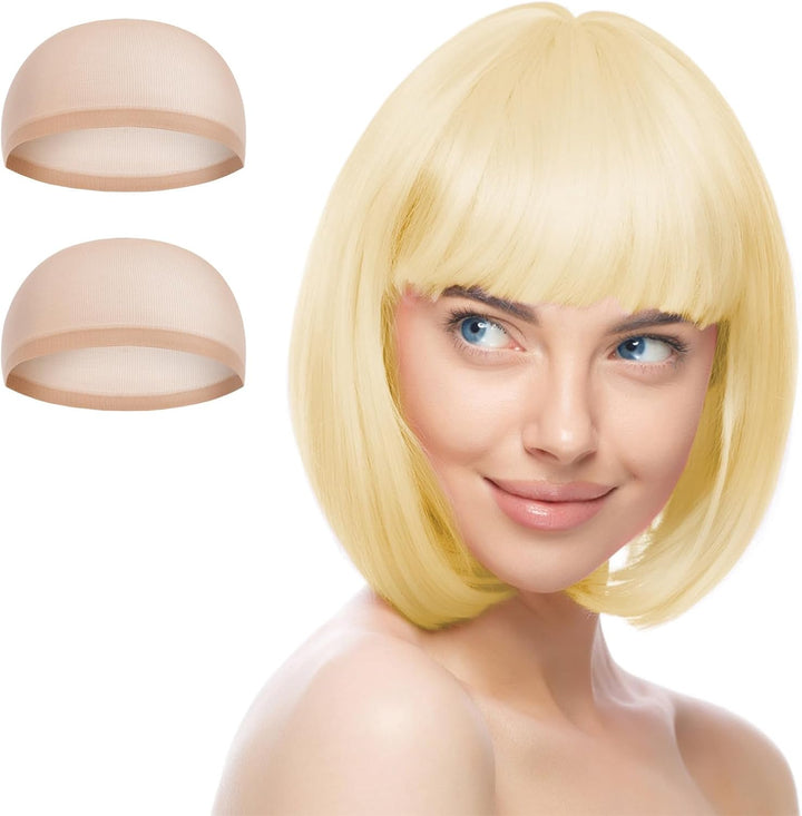 Pink/B Short Bob Wig for Women, 3 PCS, Synthetic Straight Wig, Heat Resistant, Modern Style, Perfect for Cosplay, Parties & Everyday Use