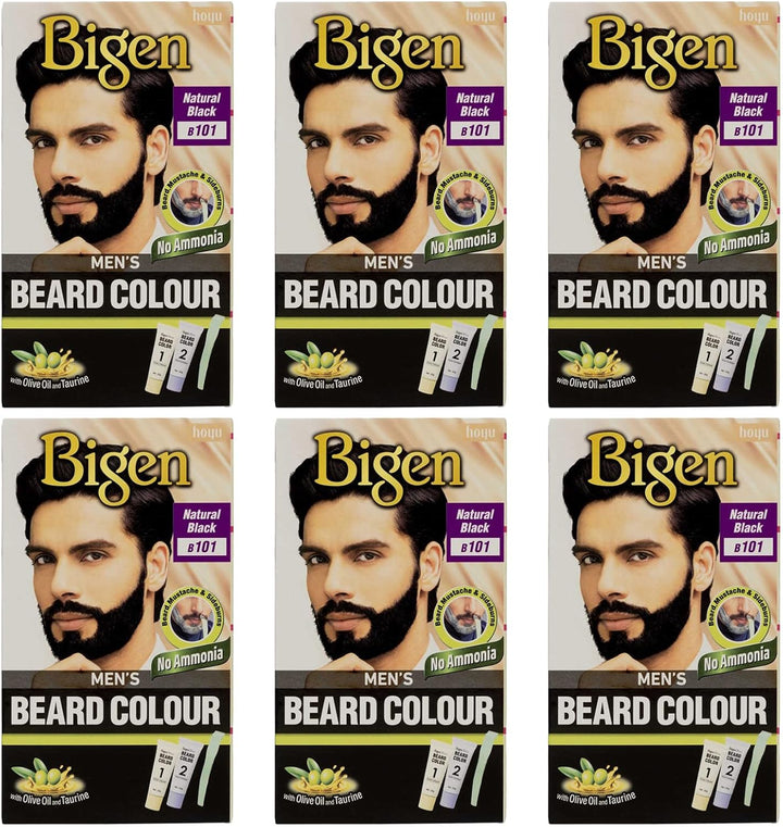 3 X  Men'S Beard Colour | No Ammonia Formula with Aloe Extract & Olive Oil | Covers Gray Hair, Leaves No Stains, Long-Lasting Results | 102 Brown Black