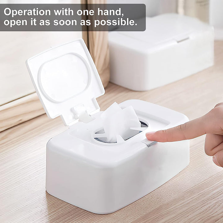 Wipes Dispenser, Sealed Tissue Storage Box Baby Wet Wipes Case Dry Wet Tissue Paper Case Holder Keep Wipes Fresh Reusable Wipes Box for Home Office Desk