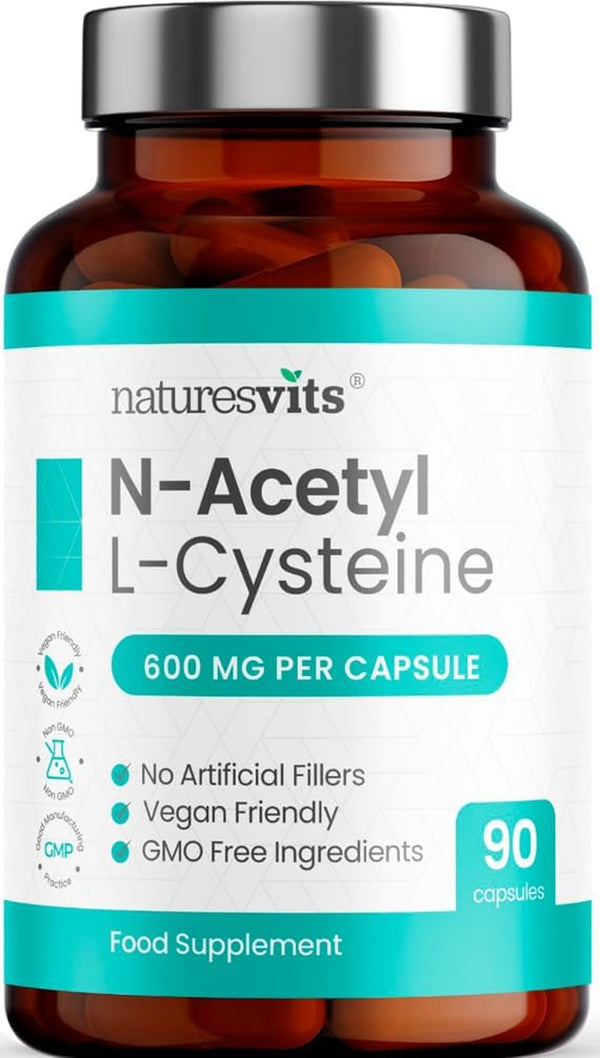 NAC Supplement, 600Mg - 90 N-Acetyl-Cysteine Capsules- Vegan Friendly Amino Acid and Glutathione Precursor for Nutritional Balance