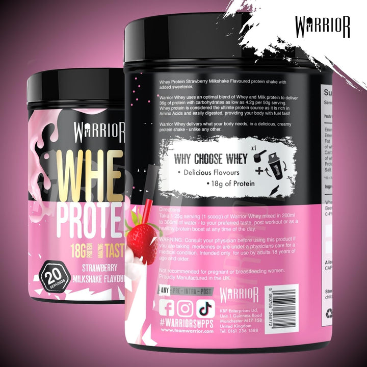 Whey Protein Powder | High Protein Shake for Muscle Growth, Recovery & Weight Loss | up to 36G Whey per Serving | Low Carb, Low Sugar, Keto Protein | GMP Certified - Strawberry Milkshake