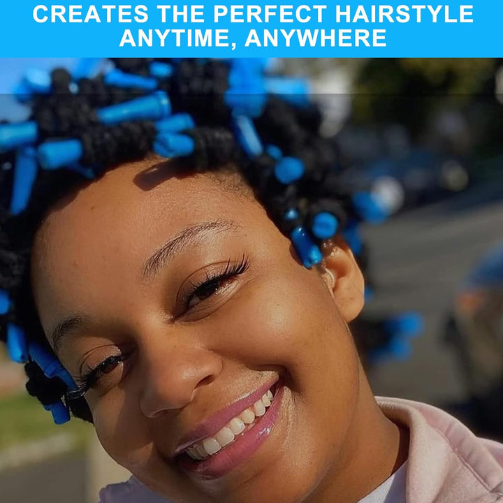 40PCS Perm Kit,Perm Rods,Curling Rods - Pin up Perm Kit - Suitable for Long and Short Hair - for Both Men and Women (Blue)
