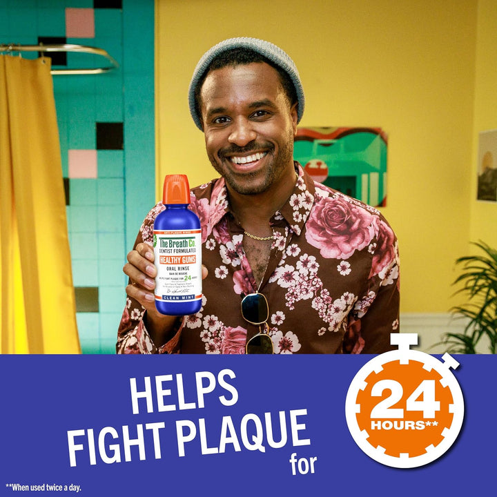 Healthy Gums Mouthwash, Dentist Formulated Oral Rinse for 24 Hours of Plaque Control with Anti-Microbial Ingredient, Alcohol Free, Non-Burning, 500Ml