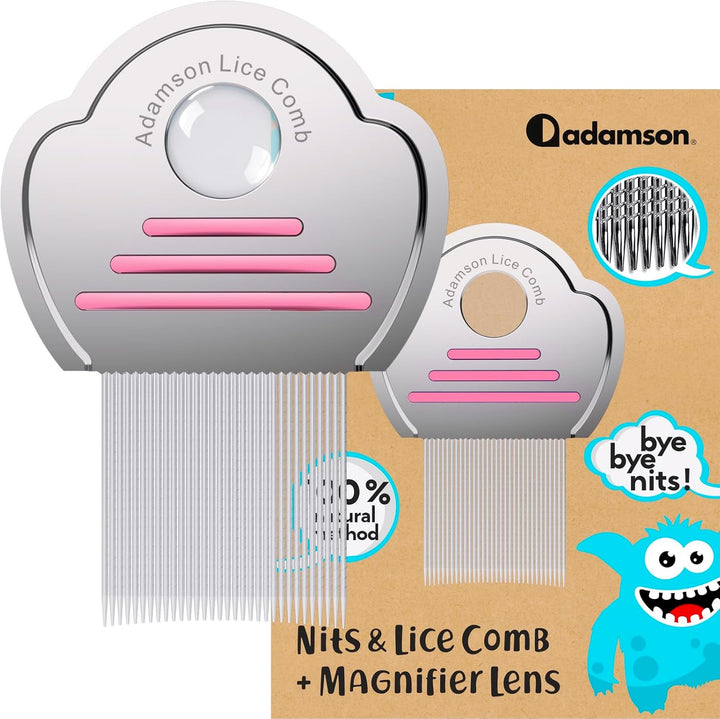 Lice Comb - Stainless Steel Lice Comb for Kids - Effective Nit Comb - Lice Combs for Thick Hair - Durable and Easy to Clean