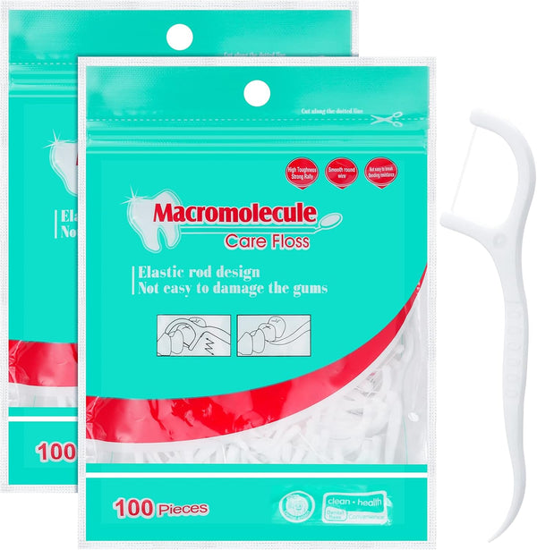 200 Pcs Dental Floss Stick, Disposable Toothpicks Teeth Stick Floss Picks Tooth Picks Sticks Interdental Cleaning Tool for Travel Home Office Restaurant