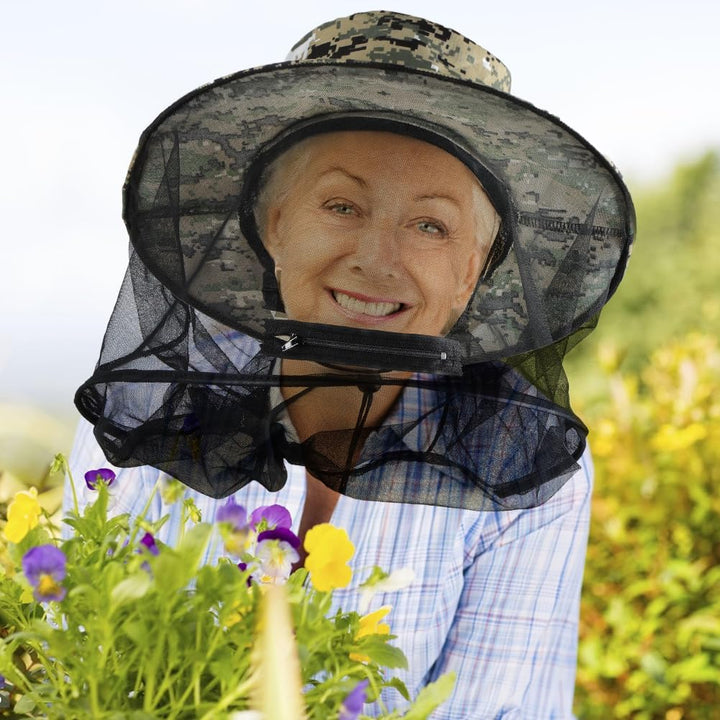 Mosquito Head Net Hat, Mosquito Hat with Removable Netting, Bee Keeper Hat, Anti-Mosquito Fishing Hat, Camping Mosquito Hat, Midgie Face Cover, Portable Midge Head Net Hat for Outdoor Hiking