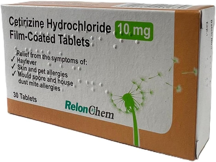 Hayfever Allergy Relief Cetirizine 10Mg 30 Tablets