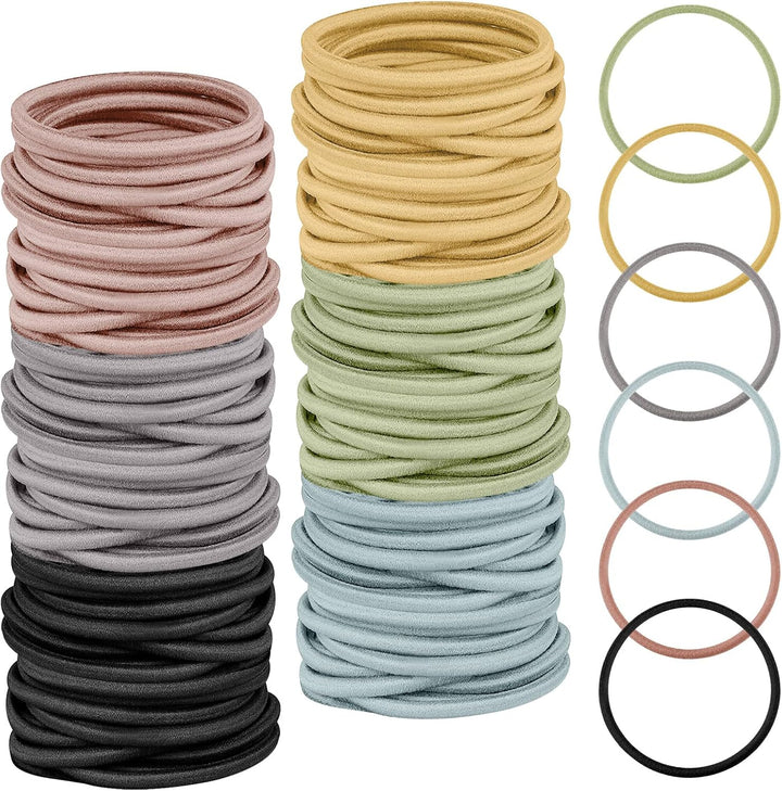 120 PCS Elastic Hair Bands, 2Mm Hair Ties Elastic Bobbles Hairbands Ponytail Holders No Metal Gentle Hair Bands for Women Girls Kids
