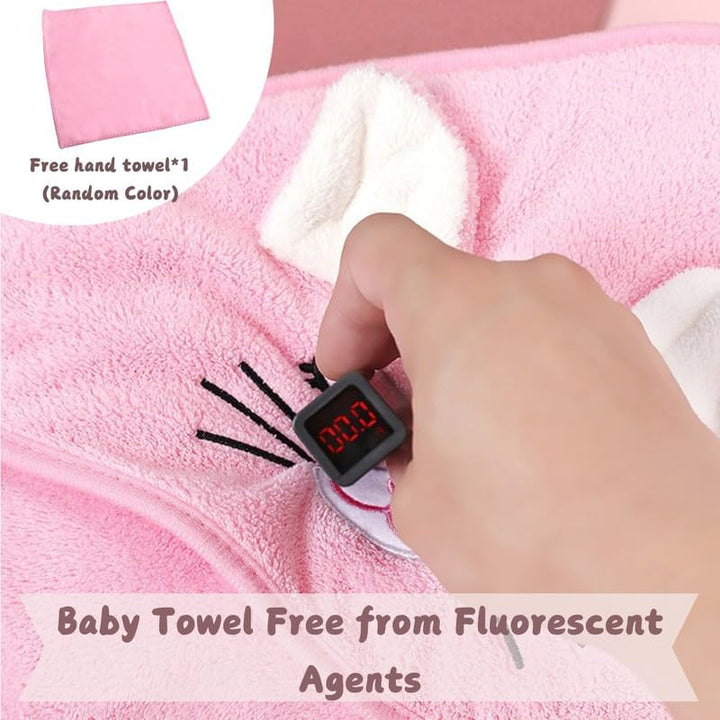 Hooded Towel for Babies, 80 X 80 Cm, Baby Bath Towel, Baby Bath Towel Made of Coral Fleece, Babies Newborns, Blue