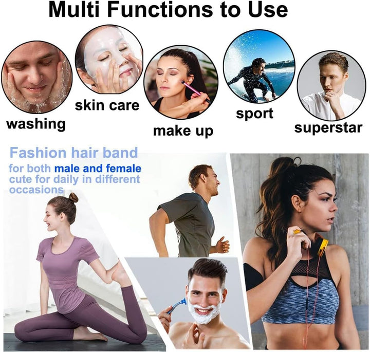 Metal Hair Band for Men,Women Elastic Wavy Hairband,Black Non-Slip Metal Headbands,Suitable for Outdoor Sports,Everyday Wear. (6 Pcs)