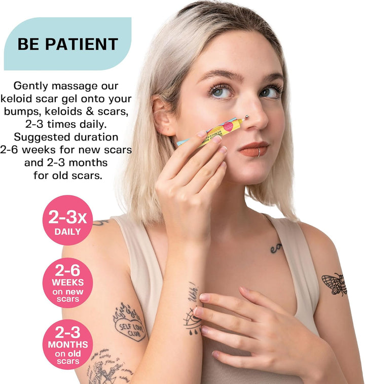 Keloid Bump Gel - Natural Piercing Bump & Keloid Scar Gel - for All Piercing Scars, Keloids & Bumps - 15Ml