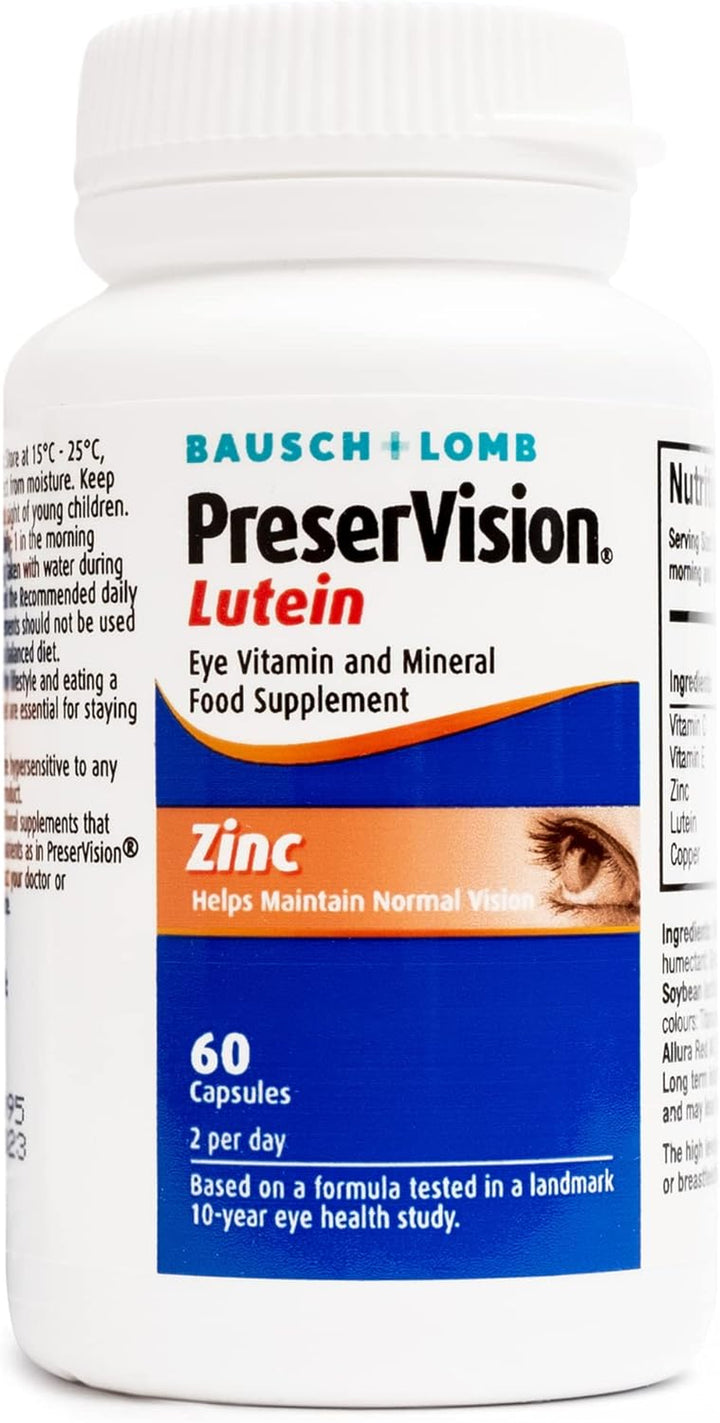 Lutein by , Lutein, Zinc, Copper and Vitamin C and E, Eye Vitamin and Mineral Food Supplement, Two Soft Gel Capsules per Day